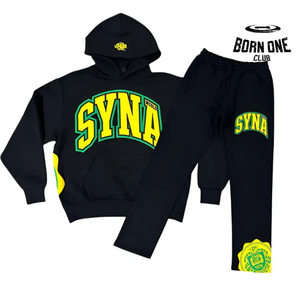 Conjunto Syna World College Logo Preto/Amarelo