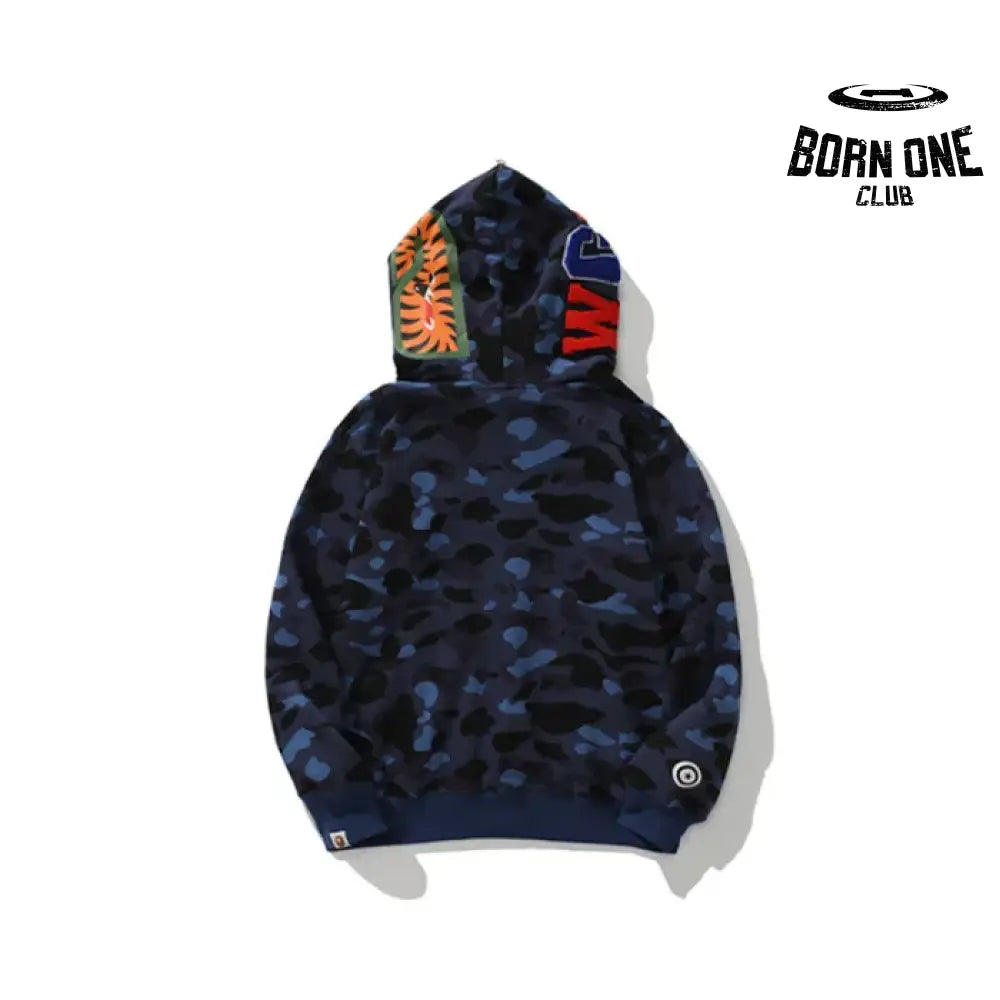 Bape Shark Tiger Head Moletom Zíper