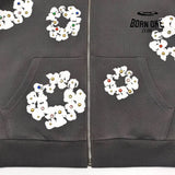 DENIM TEARS ZIP HOODIE CINZA Moletom Jaqueta