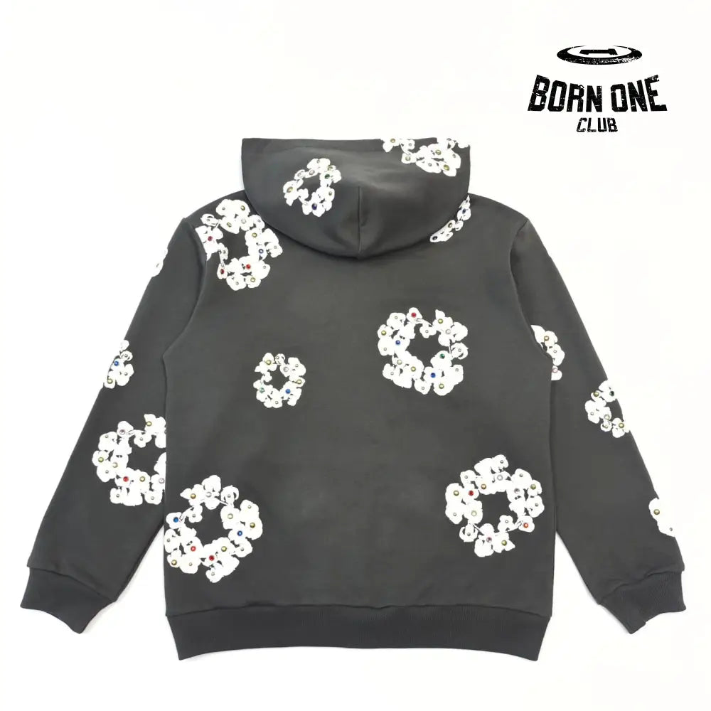 DENIM TEARS ZIP HOODIE CINZA Moletom Jaqueta