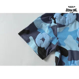 Denim Tears Camiseta YL#208-8208 Camouflage Blue