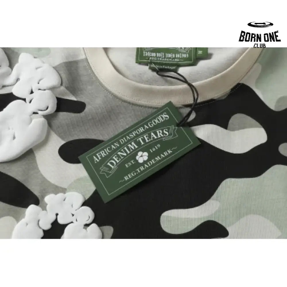 Denim Tears Camiseta YL#208-8208 Camouflage Grey