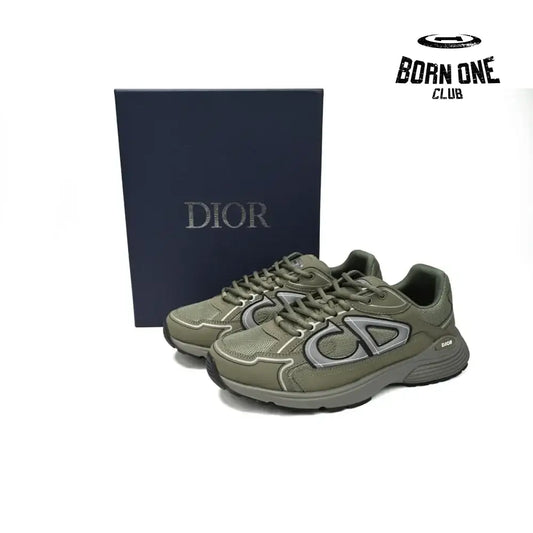 Dior B30 Light Grey Sneakers Olive Color