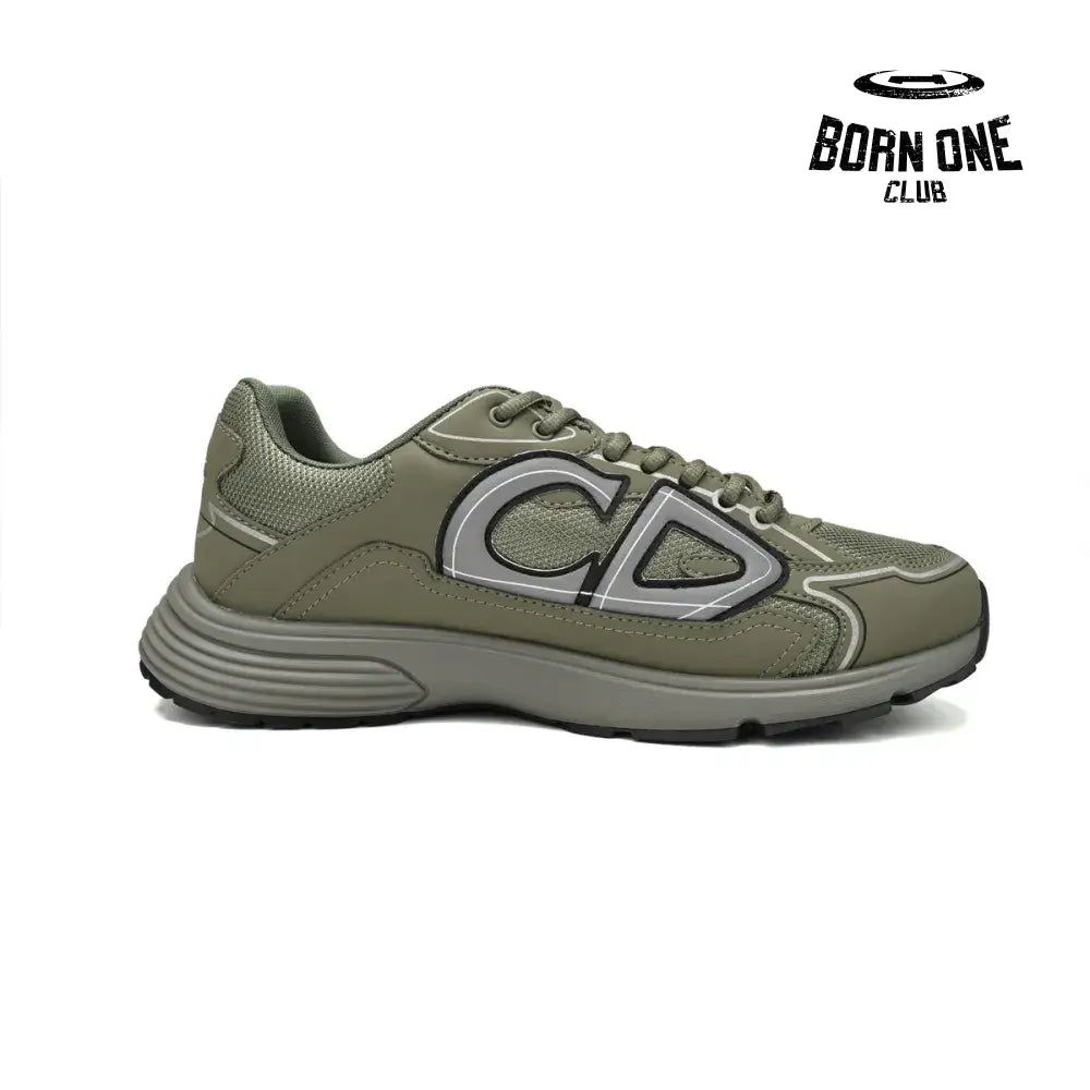 Dior B30 Light Grey Sneakers Olive Color