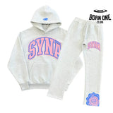 Conjunto Syna World College Logo Cinza/Rosa