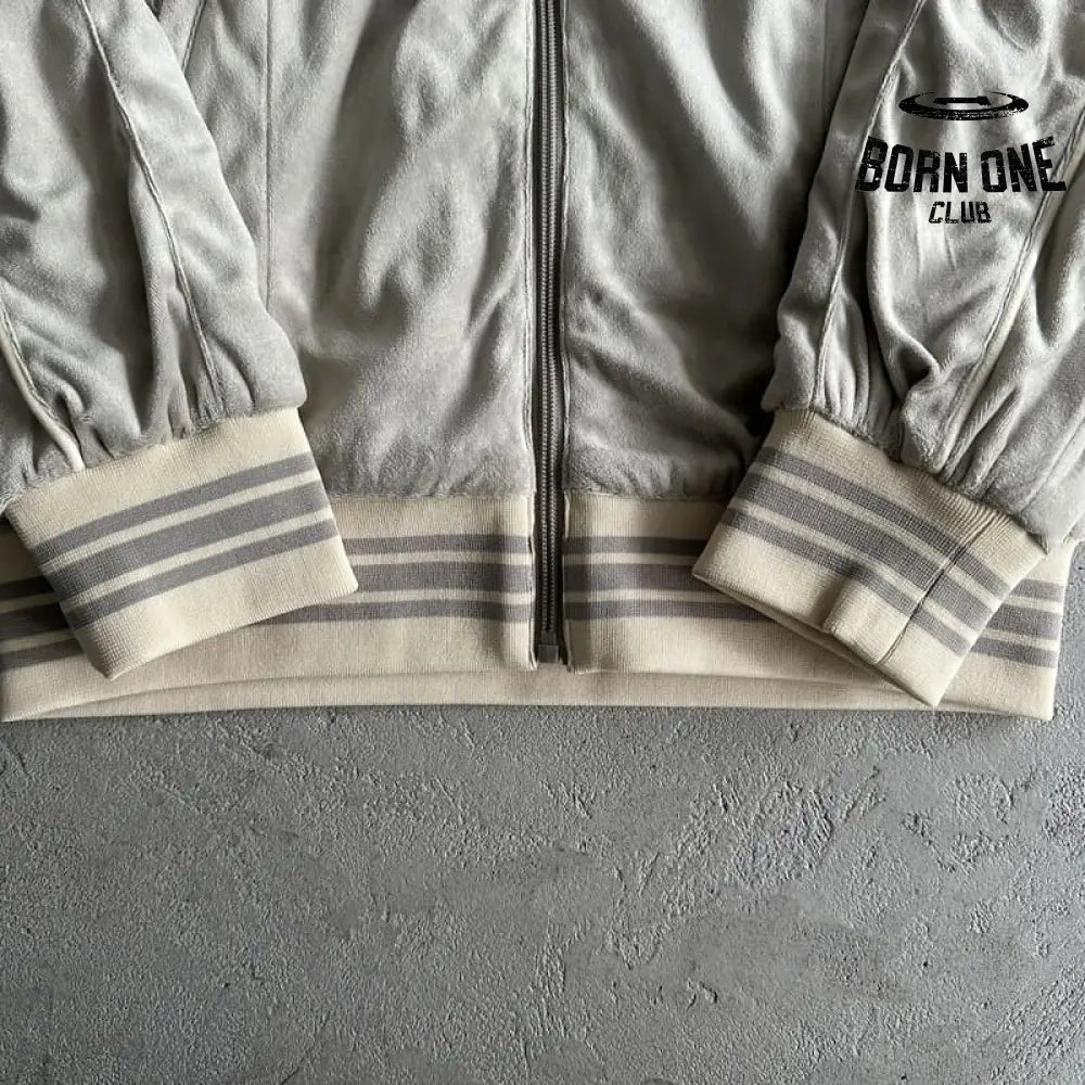 Conjunto Corteiz Veludo Cinza