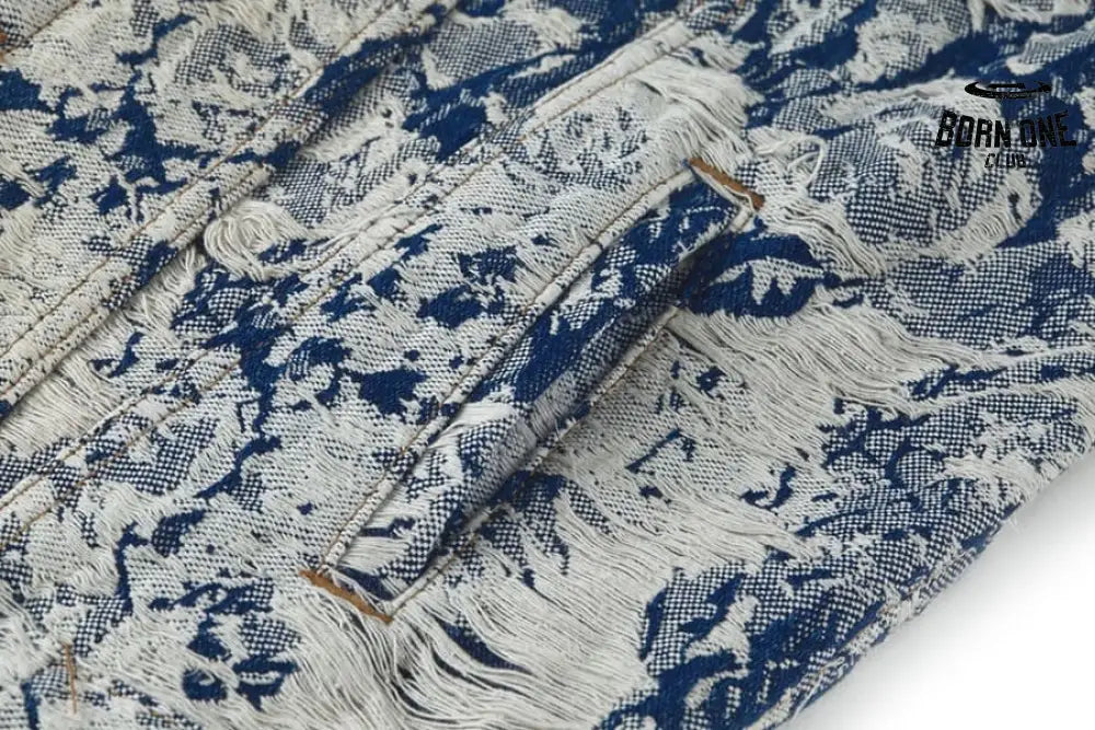 Jaqueta Louis Vuitton Distressed Floral Denim