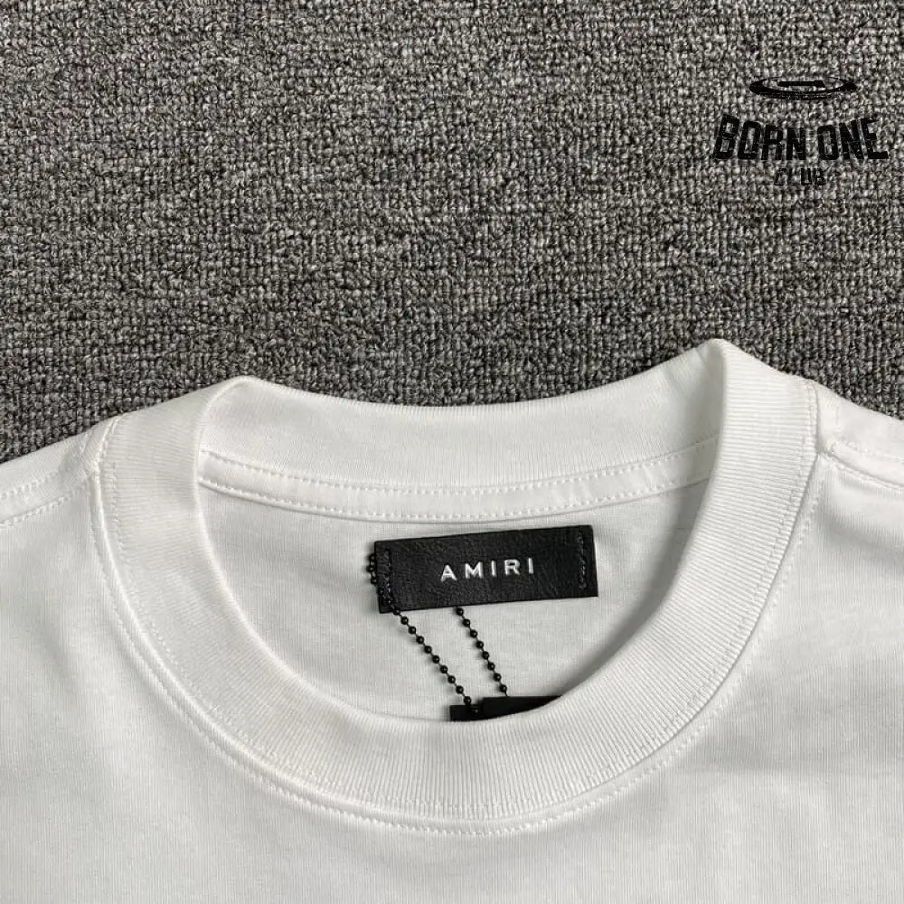Camiseta Amiri Bar Logo Branca/Azul