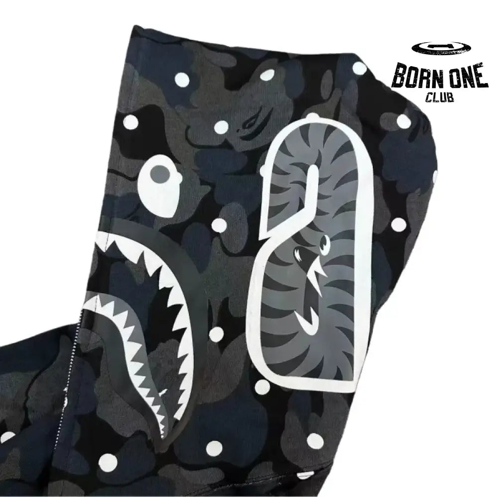 Bape Shark Polka Dot Moletom Zíper