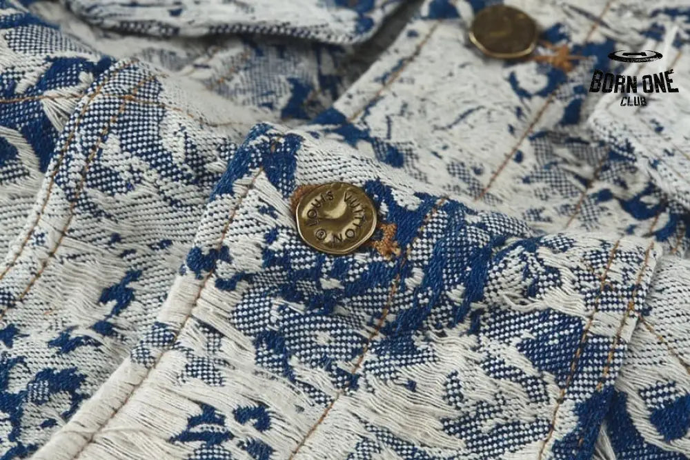 Jaqueta Louis Vuitton Distressed Floral Denim