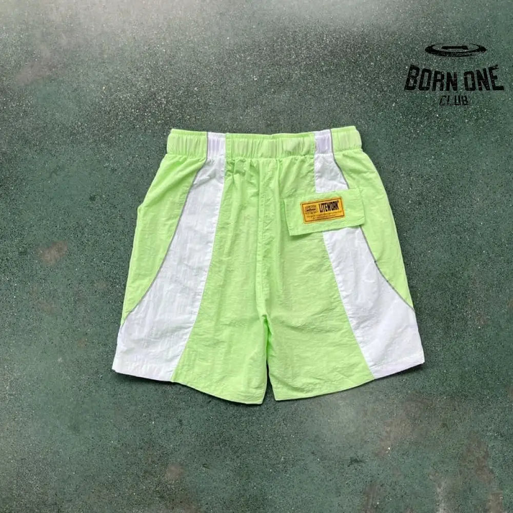 Shorts Corteiz Verde Claro Branco
