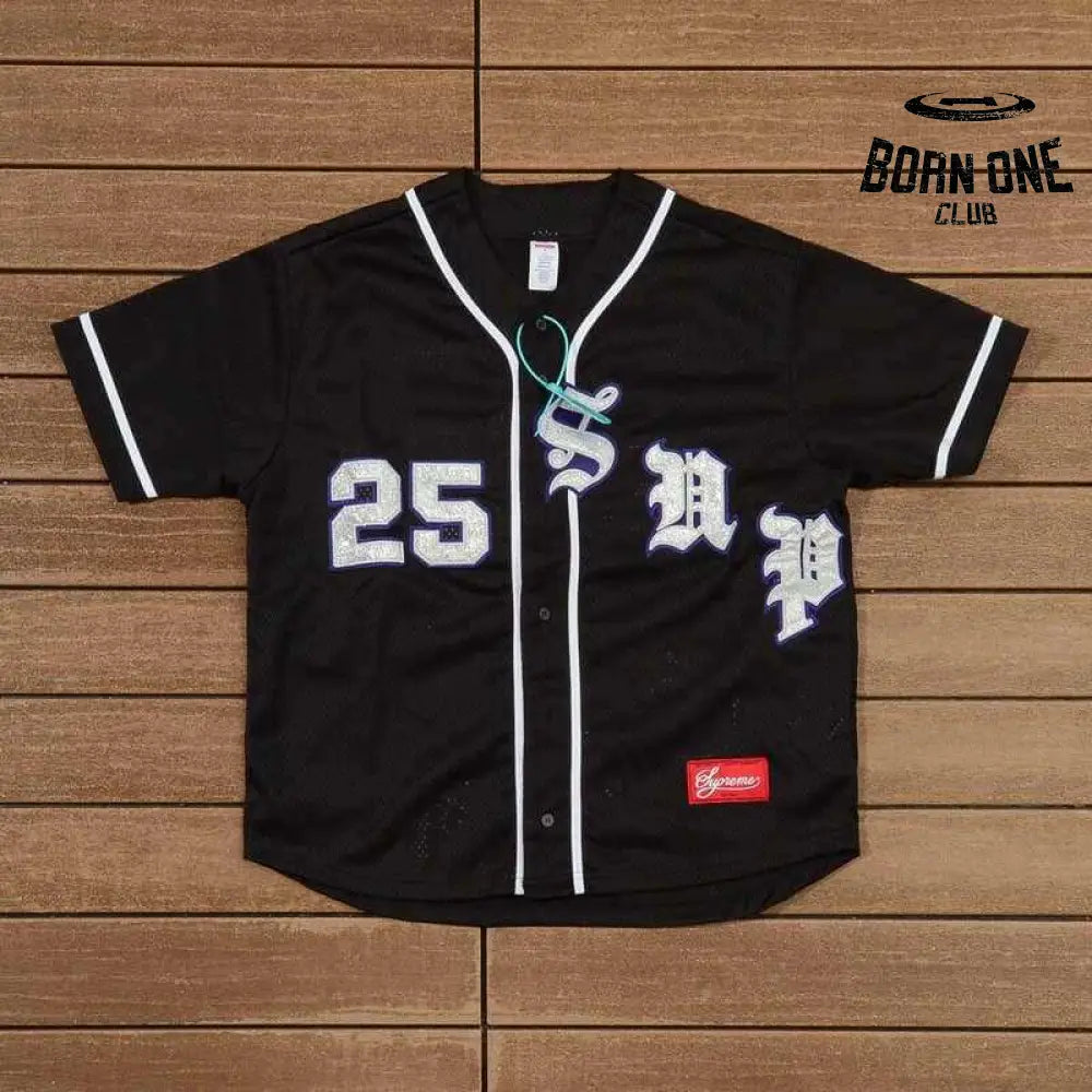 Camiseta Supreme Old English Baseball Jersey Black
