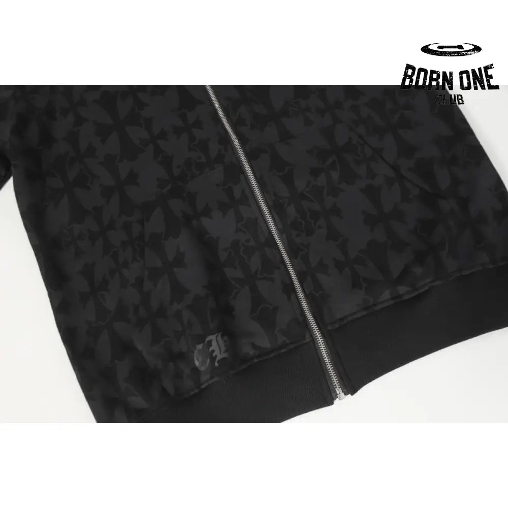 Chrome Hearts Cross Flower Arm Zíper Moletom