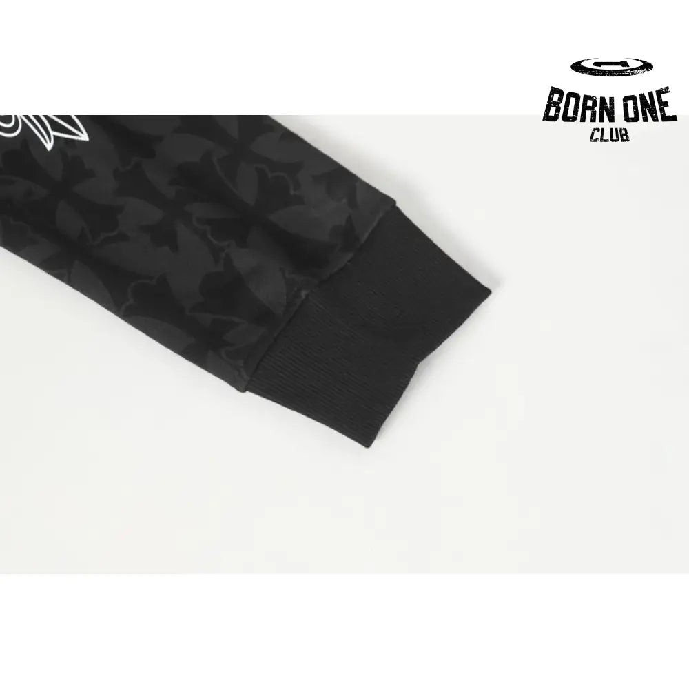 Chrome Hearts Cross Flower Arm Zíper Moletom