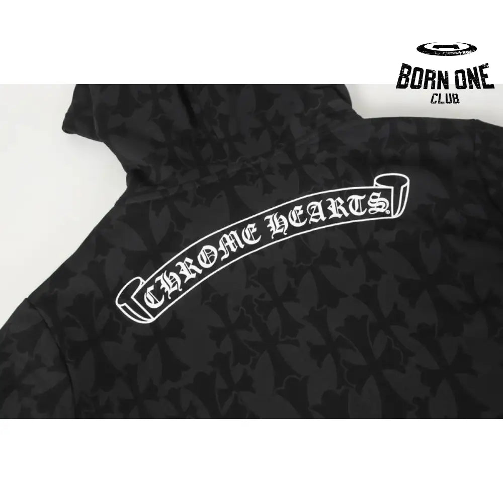 Chrome Hearts Cross Flower Arm Zíper Moletom