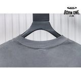 Camiseta Chrome Hearts Distressed Horseshoe Cinza Claro