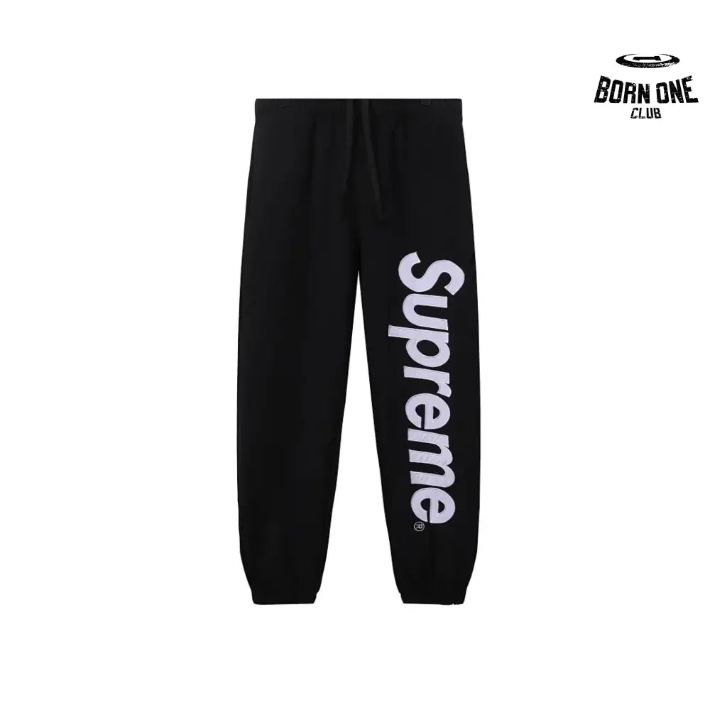 Supreme Satin Applique Calça de Moletom Black
