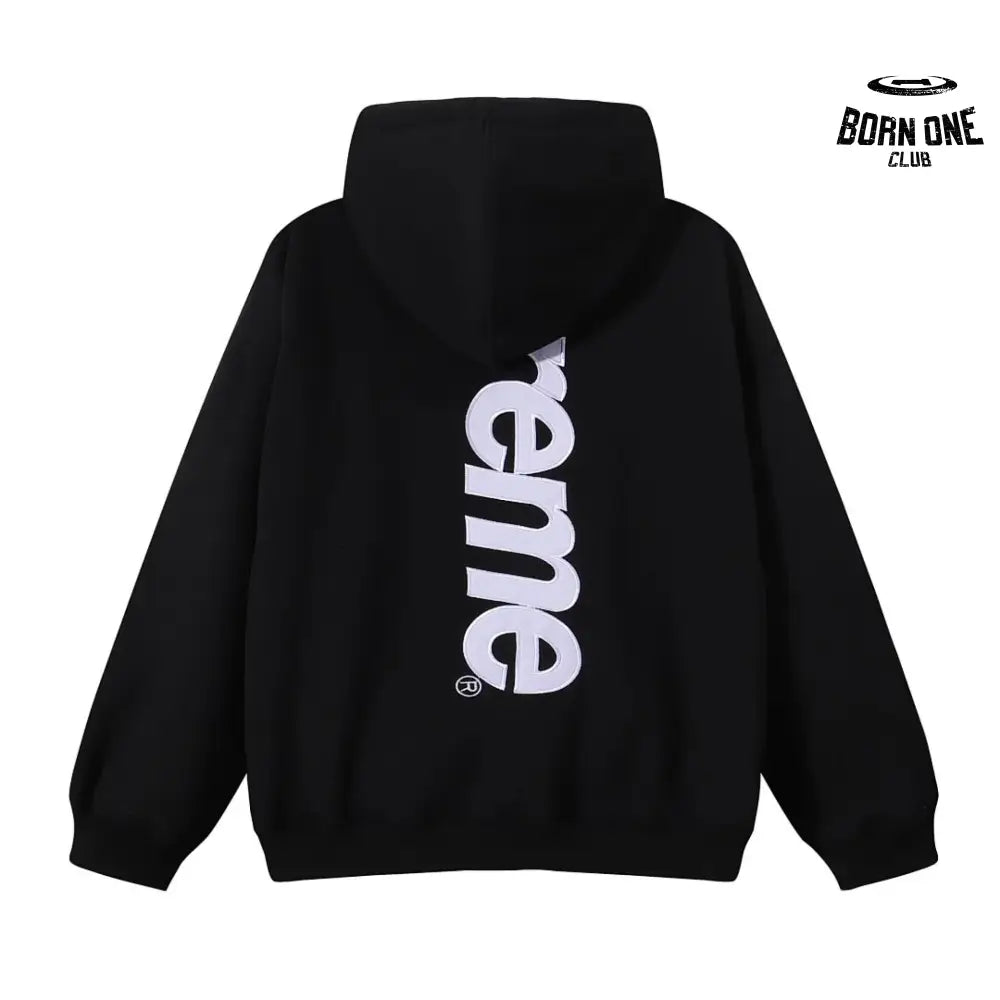 Supreme Satin Applique Moletom Black