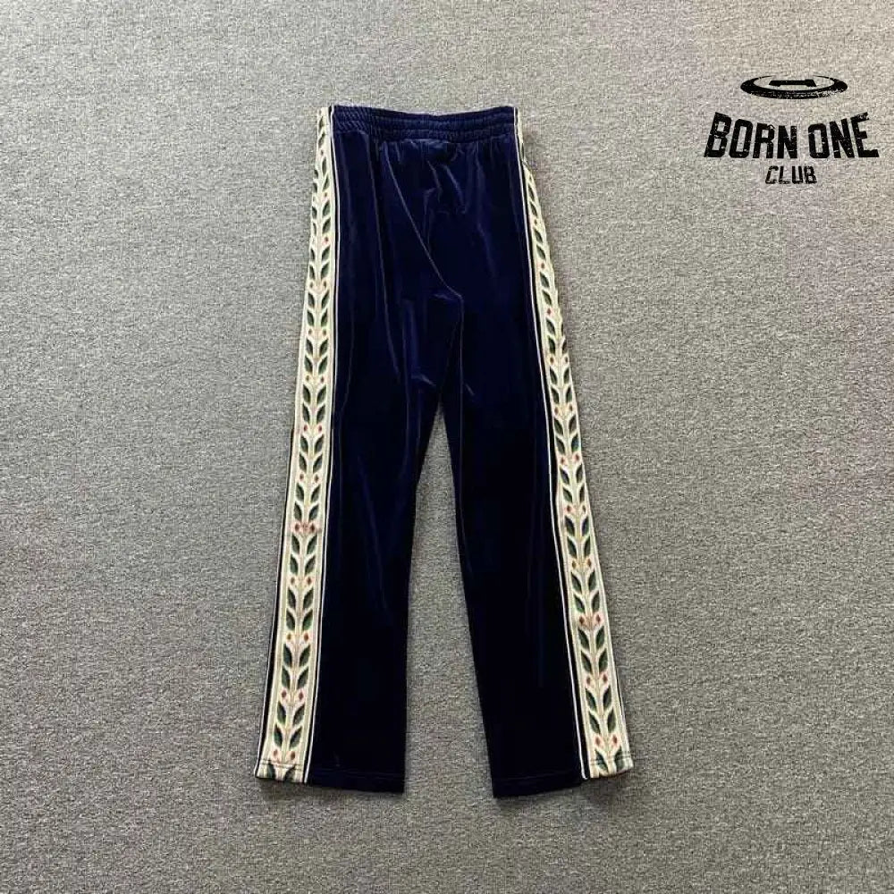Conjunto Casablanca Veludo Logo Azul