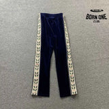 Conjunto Casablanca Veludo Logo Azul