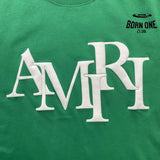 Camiseta Amiri Staggered Logo Verde
