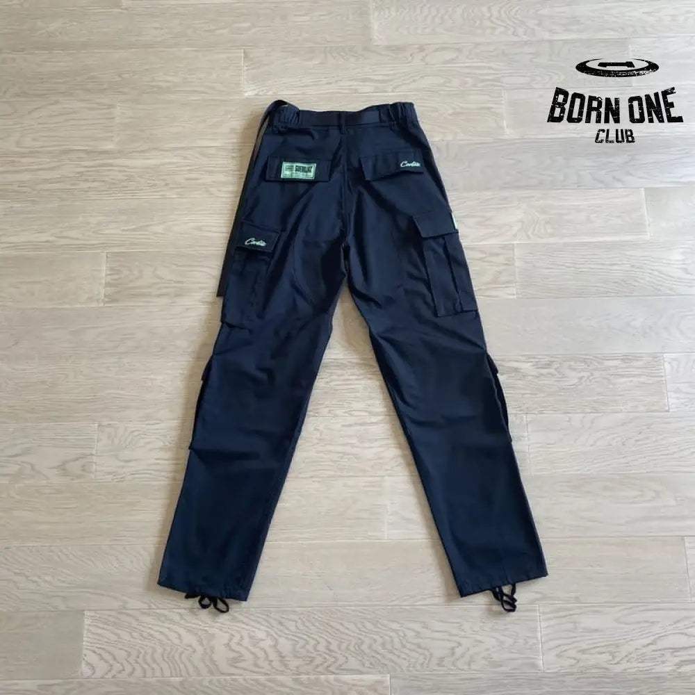Calça Corteiz Cargo Preta e Verde