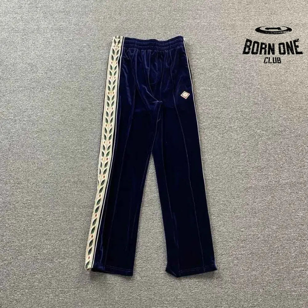 Conjunto Casablanca Veludo Logo Azul