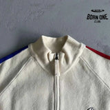 Jaqueta Corteiz Knit Zíper Fleece Cream