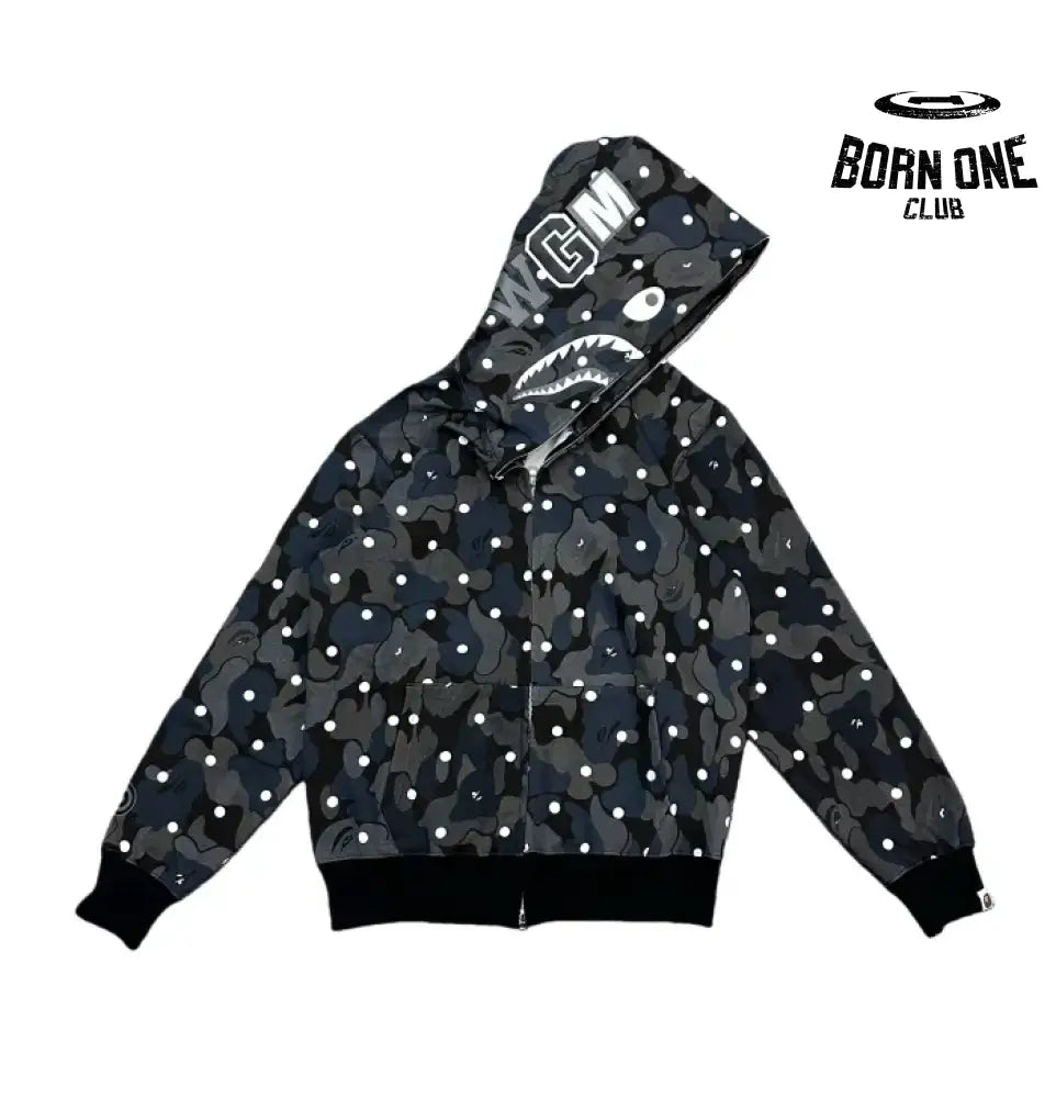 Bape Shark Polka Dot Moletom Zíper