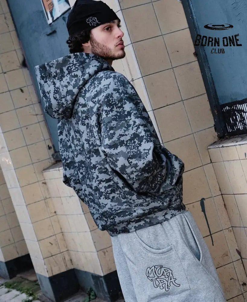 Mertra Moletom Zíper Camo Grey
