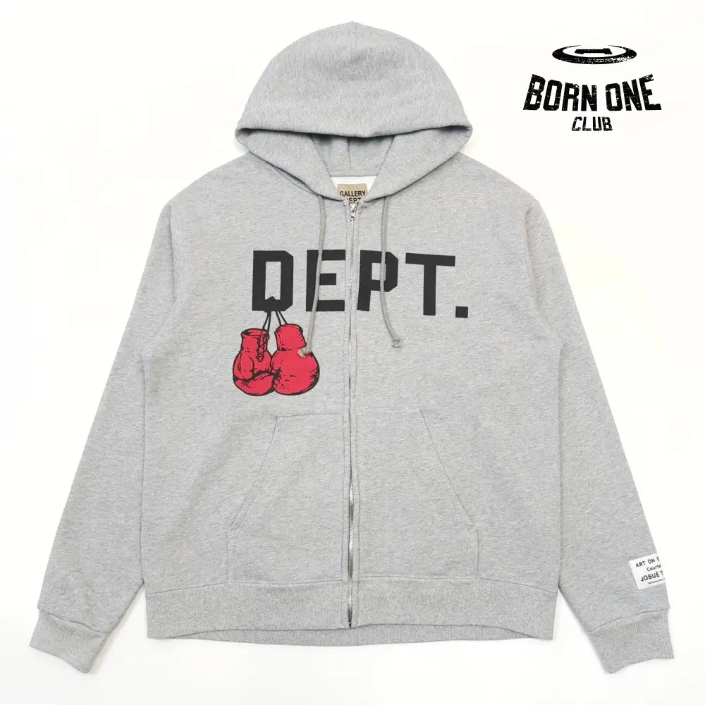 GALLERY DEPT. BOXING MERCH ZIP HOODIE Grey Moletom S