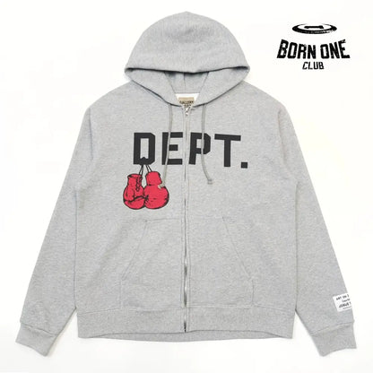 GALLERY DEPT. BOXING MERCH ZIP HOODIE Grey Moletom S