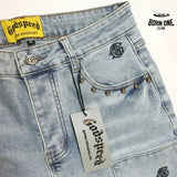 Godspeed Embroidered Multi-Pocket Calça Jeans Blue