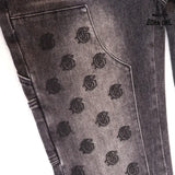 Godspeed Embroidered Multi-Pocket Calça Jeans Smoky Gray