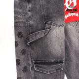 Godspeed Embroidered Multi-Pocket Calça Jeans Smoky Gray