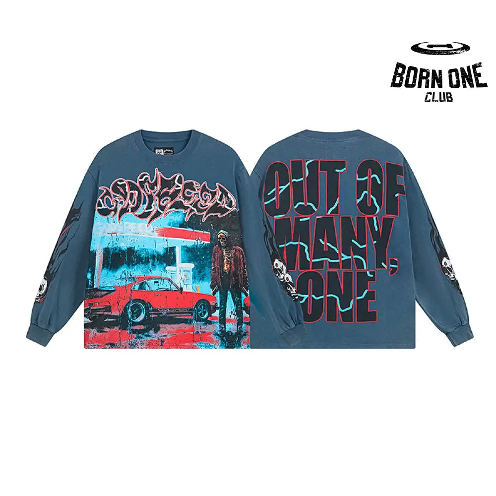 Godspeed Pit Stop L/S Thermal Camiseta #1101 Black/Blue Wash