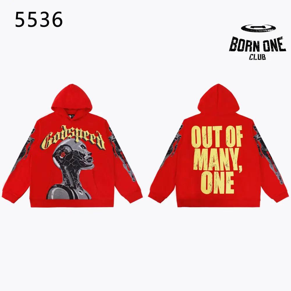 Godspeed Robot Print Moletom #5536 Washed Red