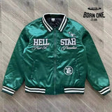 Hellstar Jaqueta Bomber Colegial Bordado Verde / XL