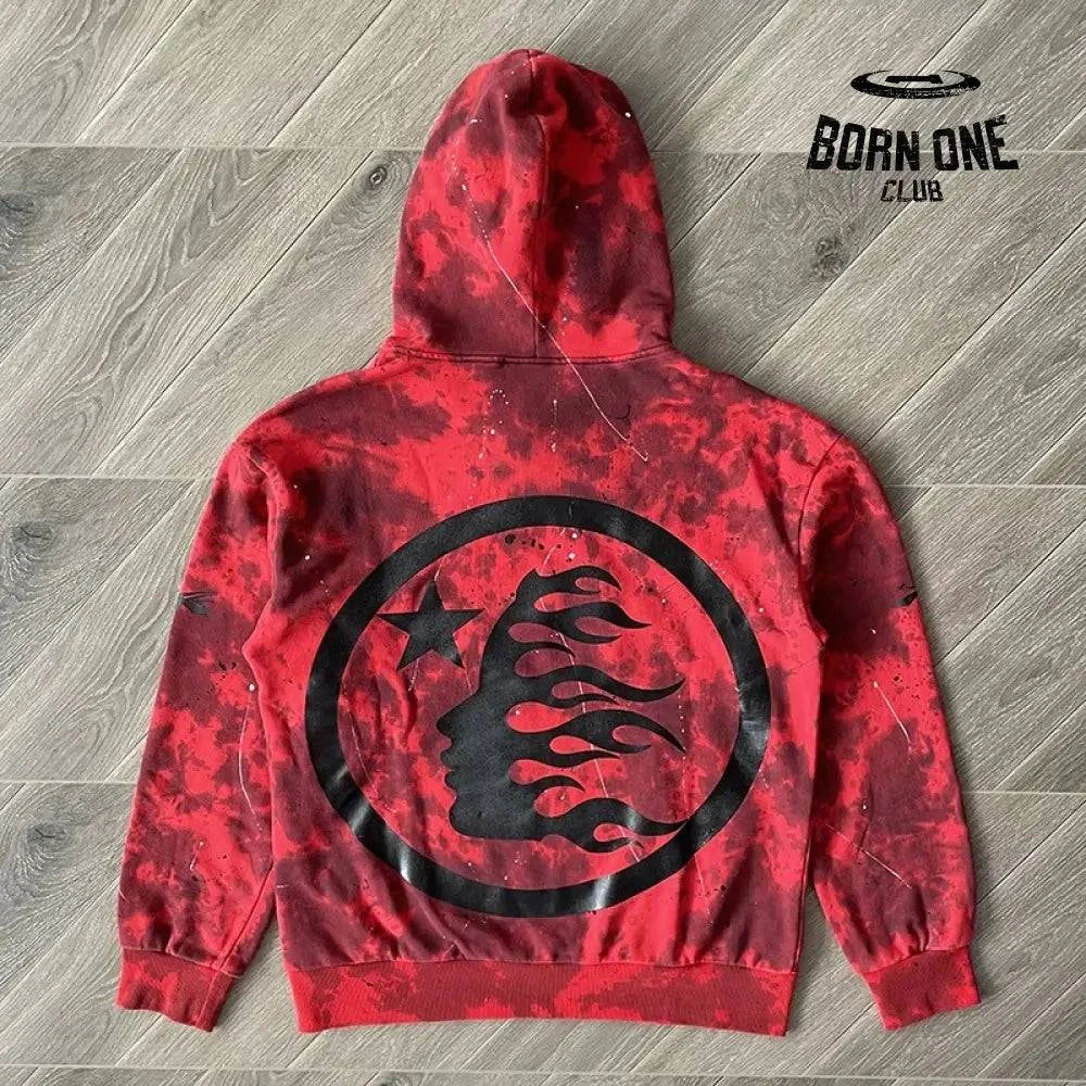 Hellstar Moletom Conjunto Tie Dye Hoodie