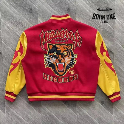Hellstar Records Logo bordado Jaqueta colegial bomber