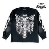 Hellstar Studios Airbrushed Bones Halloween Camiseta Manga Longa