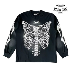 Camiseta Manga Longa Hellstar Ribcage Preta