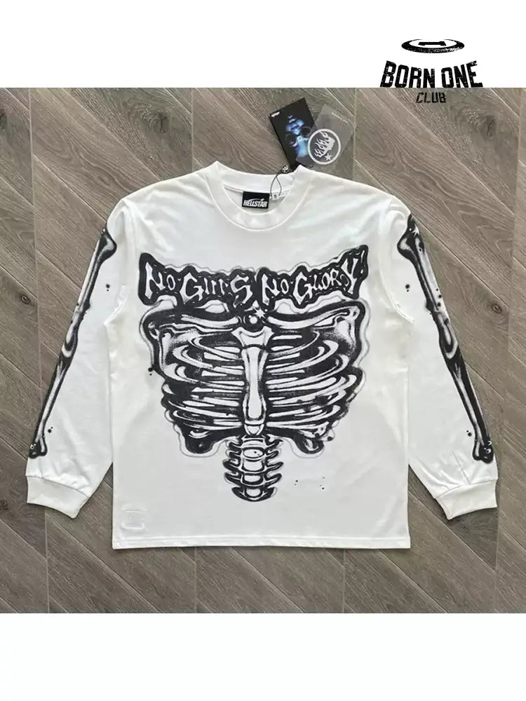 Hellstar Studios Airbrushed Bones Longsleeve Camiseta Manga Longa