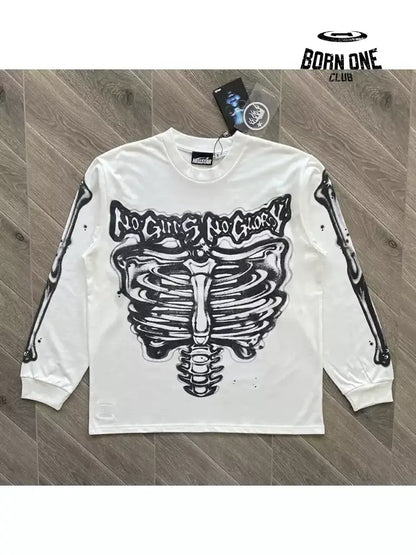 Hellstar Studios Airbrushed Bones Longsleeve Camiseta Manga Longa