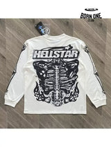 Hellstar Studios Airbrushed Bones Longsleeve Camiseta Manga Longa