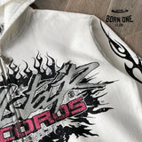 Hellstar Studios Flame Glitter Zip-Up Hoodie Moletom Jaqueta