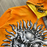 Hellstar Studios sun zip up orange hoodie capsule Jaqueta moletom
