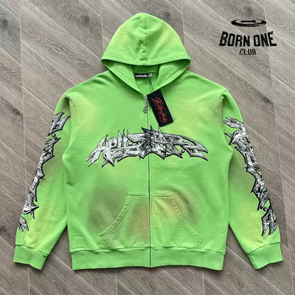 Hellstar Studios Zip Up Hoodie Jaqueta Moletom