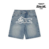 Ice Cream Running Dog Shorts Denim Bermuda Jeans