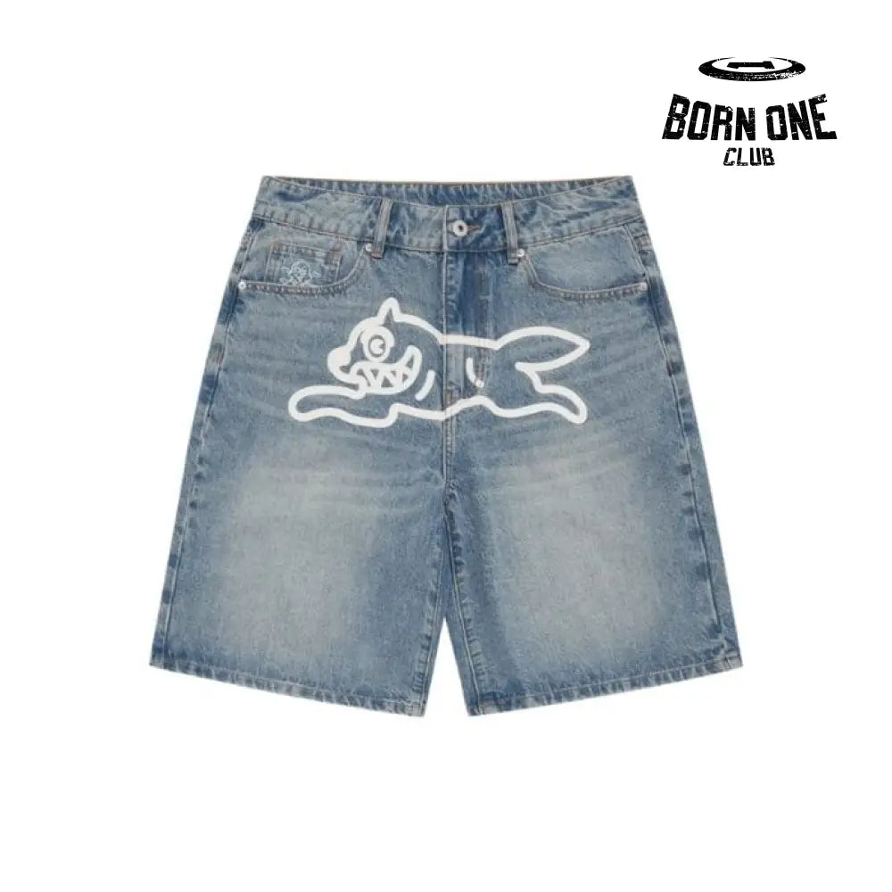 Ice Cream Running Dog Shorts Denim Bermuda Jeans